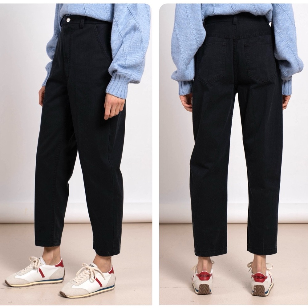 Rachel Comey Pseudo Pant in Black Denim Women’s Size 4 High Rise Tapered Slouchy